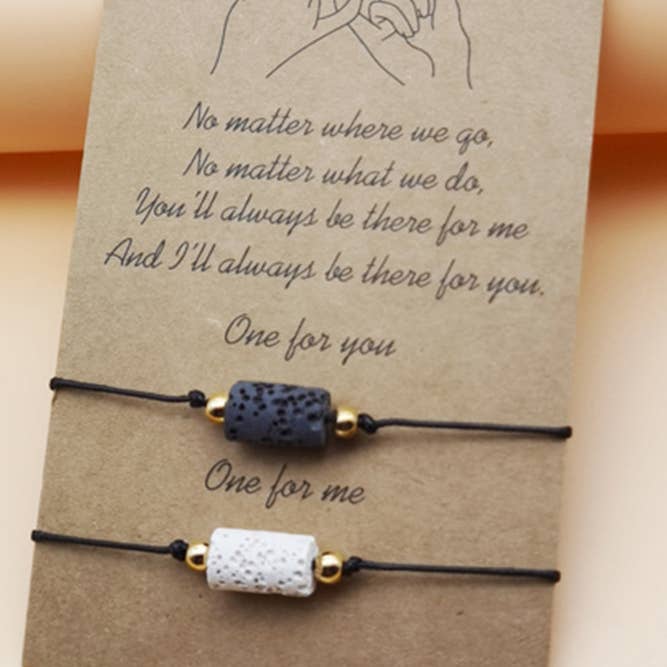 Black Pelelith Couples Braided Bracelets ACC1151 for wholesale on Faire