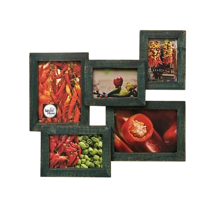 Wilco Home - Wholesale Collage Picture Frame - 5-Photo Dimensional Mango Wood Wall Frame Collage
