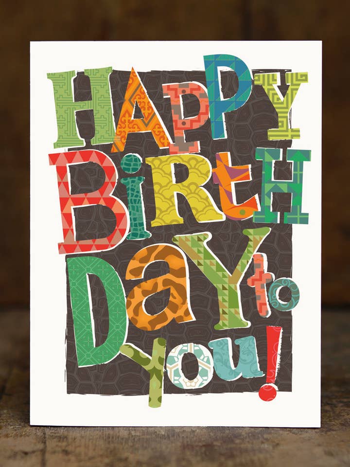 Joyeux anniversaire - Carte d'anniversaire audacieuse et colorée pour la vente par Sugarhill Card Co