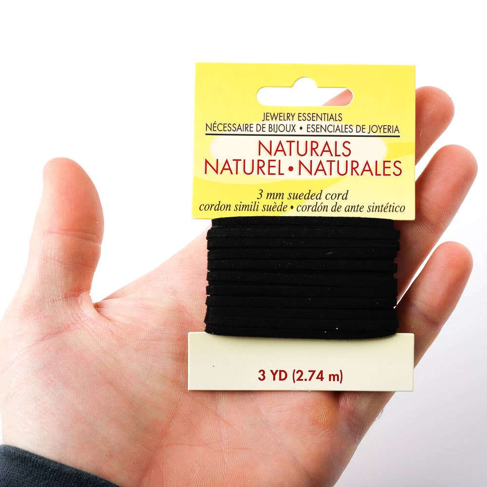 Factory Direct Craft - Wholesale Ribbon - Gift Wrapping - 3 Yard Black Leather Suede Cord4