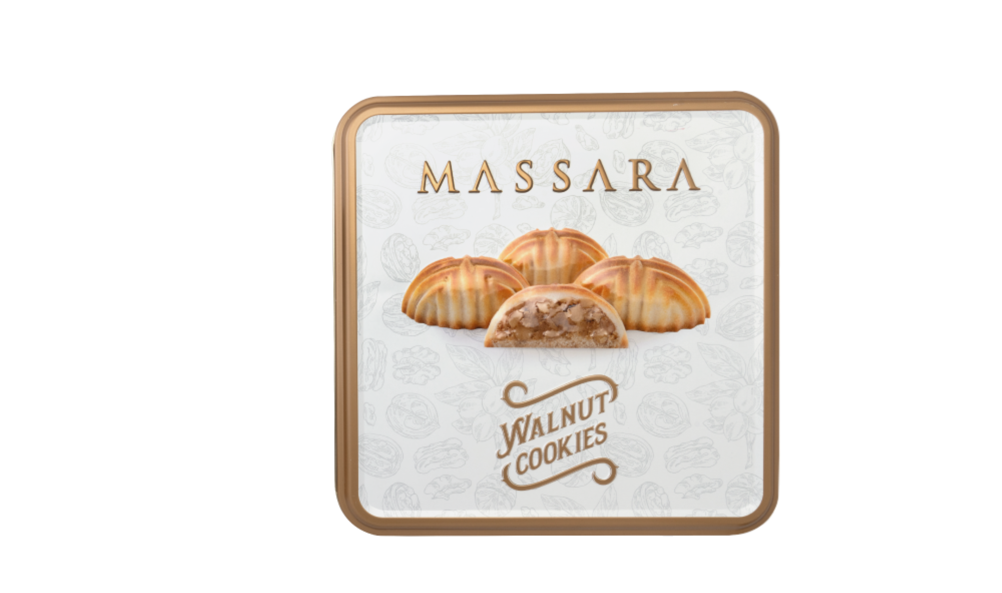 Biggbrands GmbH – wholesale Biscuit – Massara Walnut Cookies (Metal Packaging) 200 g1
