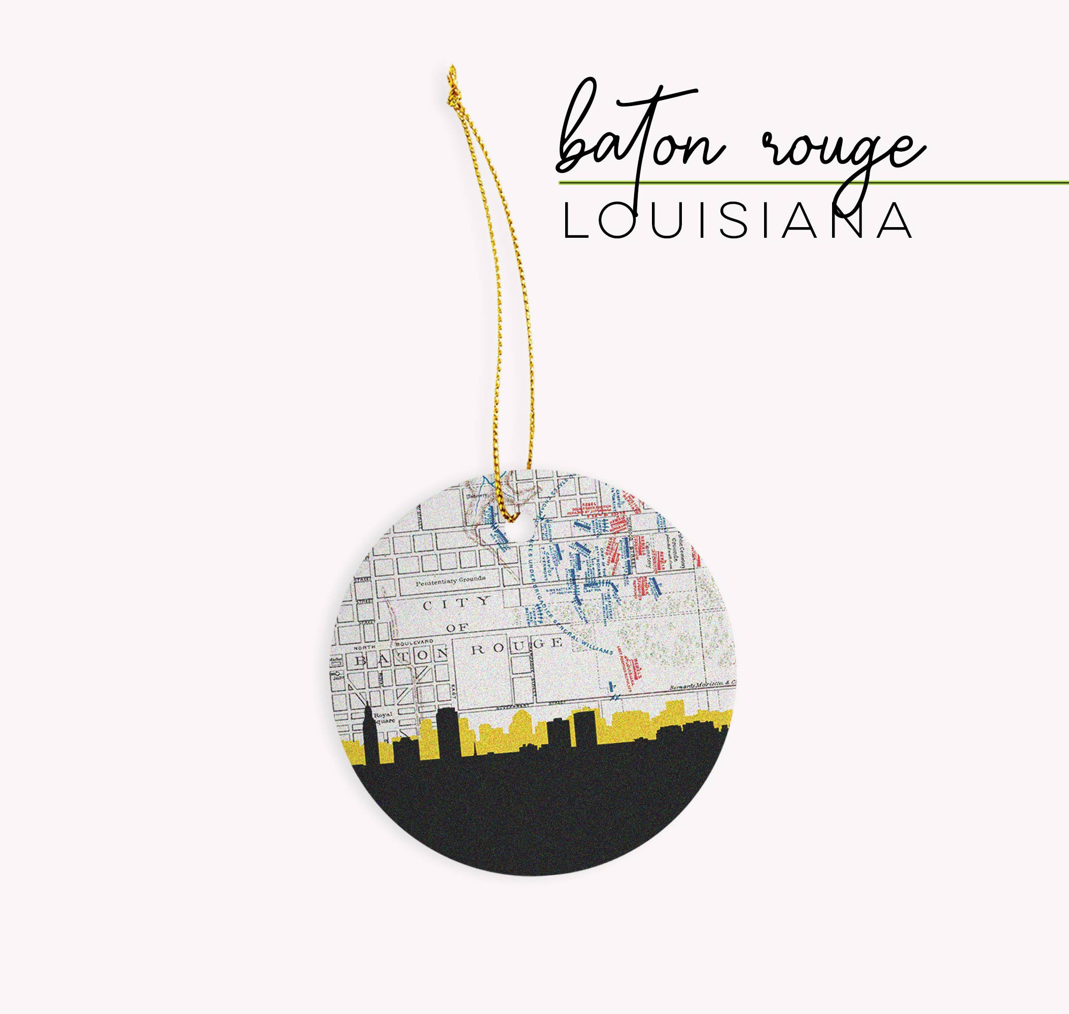 Paperfinch Design - Wholesale Ornament - Louisiana city skyline ornament | choose your city1
