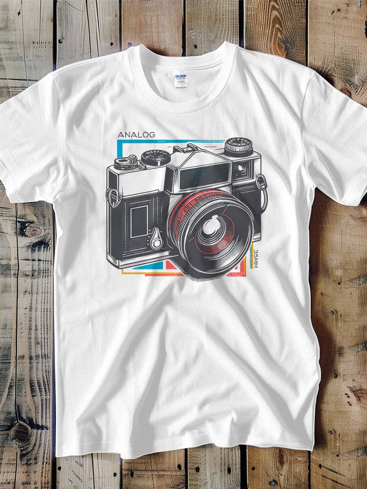Analog 35mm Camera Unisex Tee for wholesale by Swift Retail