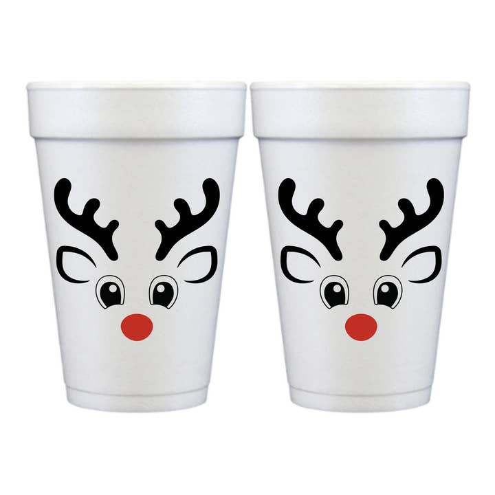 Rudolph Christmas Styrofoam Cups- Holiday for wholesale by Mimo Market