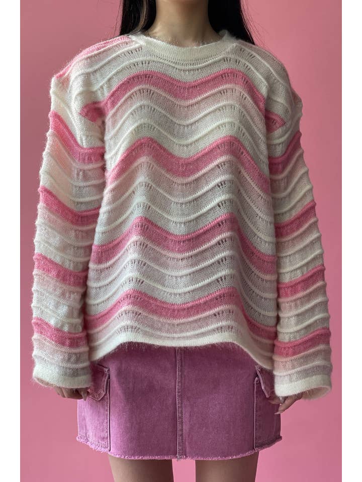 Dessin Studio – wholesale Stickad topp - Dam – Pastell Rainbow Tröja