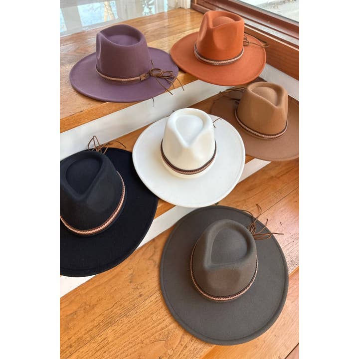 Best seller Widr Brim Vegen felt Rancher hat With Ribbone -N for wholesale by One and Only Accessories
