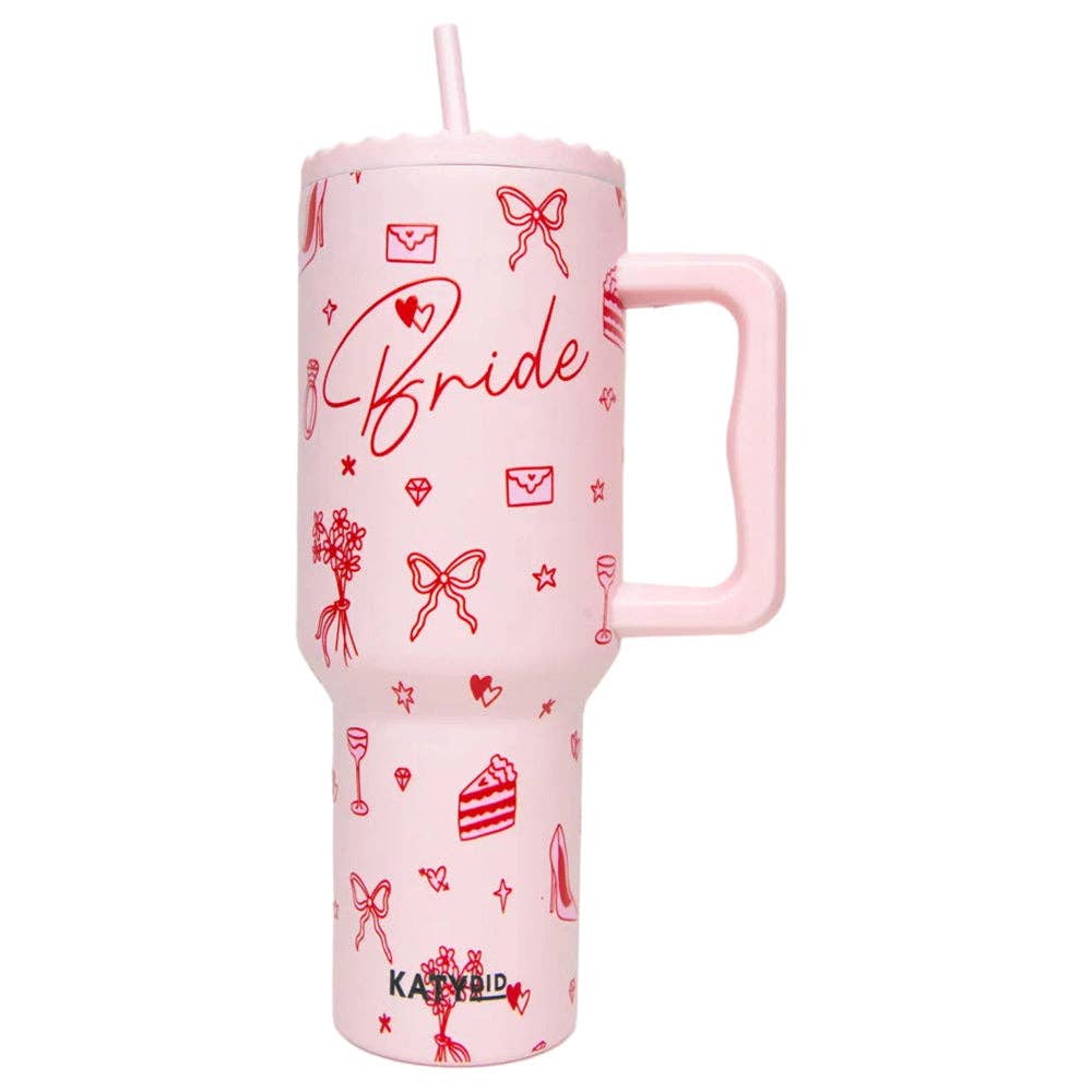 Light Pink Bride Red Drawings Drink Wholesale Tumbler for wholesale on Faire1