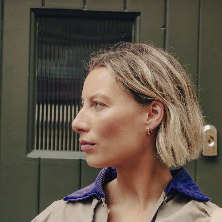 Nordic Muse - Wholesale Huggie Earrings - Gold Mini Twist Leverback Huggie Hoop Earrings, Waterproof4