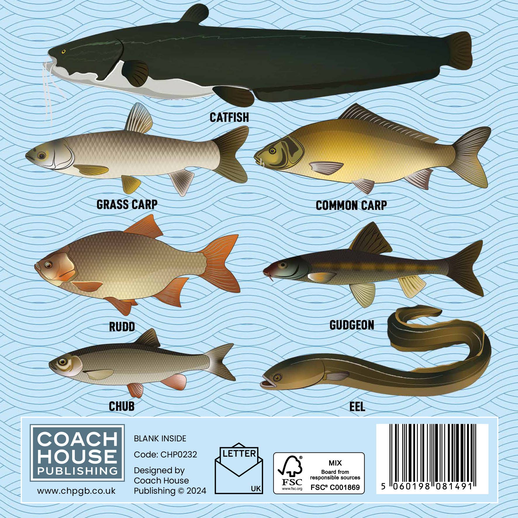 Coach House Partners - Vente Carte de vœux classique - Carte de vœux Coarse Fish, 150 x 150 cm, vierge2