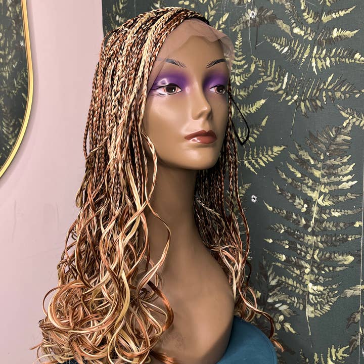 Nwanyies - Wholesale Hair extensions - Uche - French Curls Knotless Braids Braided Wig 0