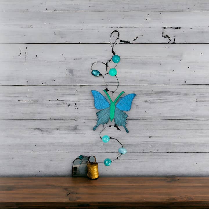 Butterfly wind chime gardening nature nana bell lawn décor for wholesale by Whimsies