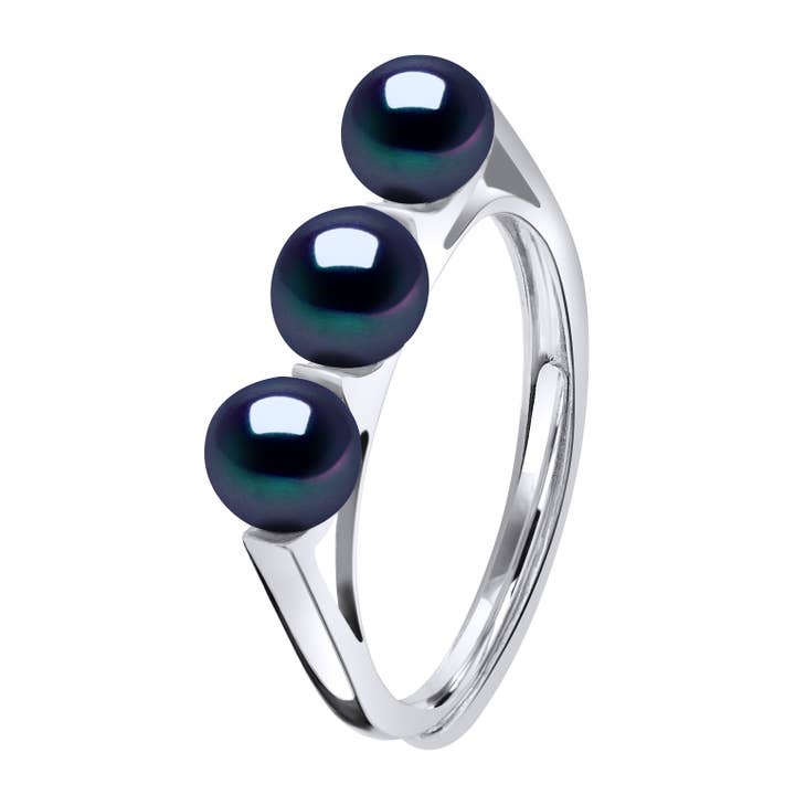 Trilogy 3 Ring mit echten Süßwasser-Zuchtperlen für den Großhandel von Mitzuko