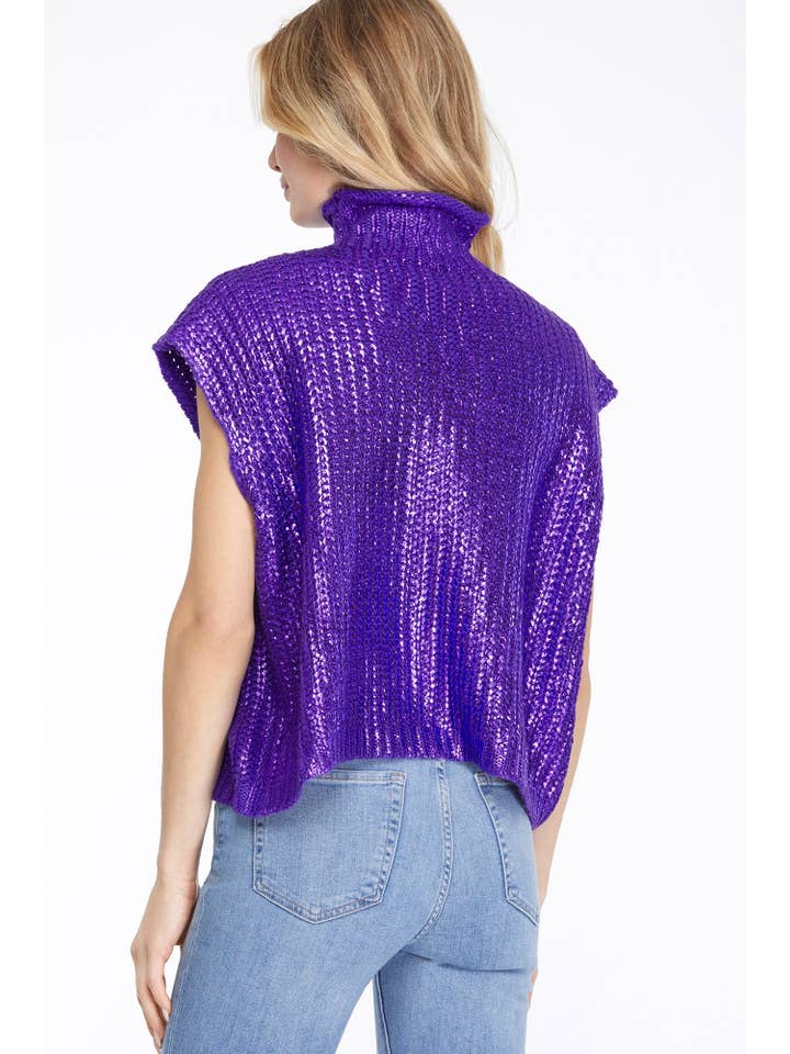 Peace Love Line - Wholesale Sweatshirt - Women's - SLI5012 - METALLIC FOIL SWEATER TOP3