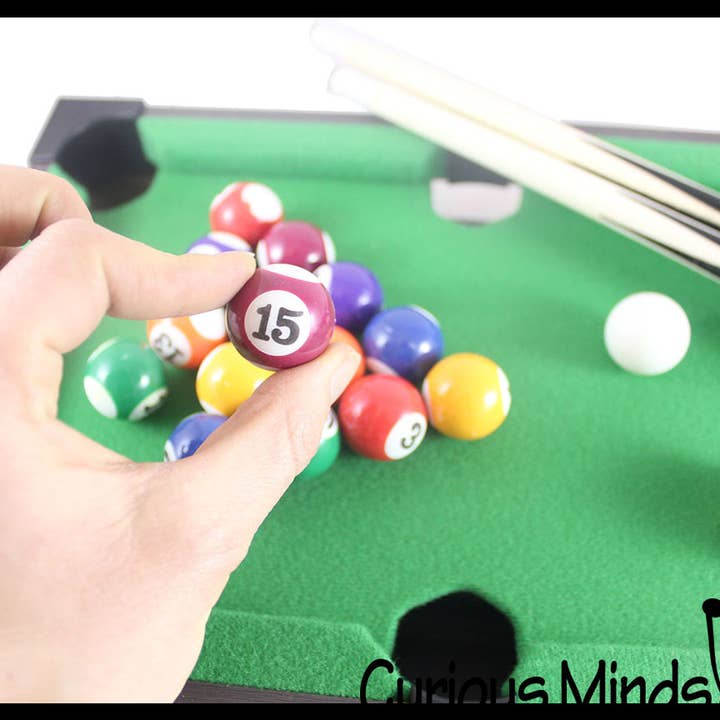 Curious Minds Toys - Wholesale Toy Set - Kids - Mini Billiards Pool Table Game Tabletop Small Replica Toy2