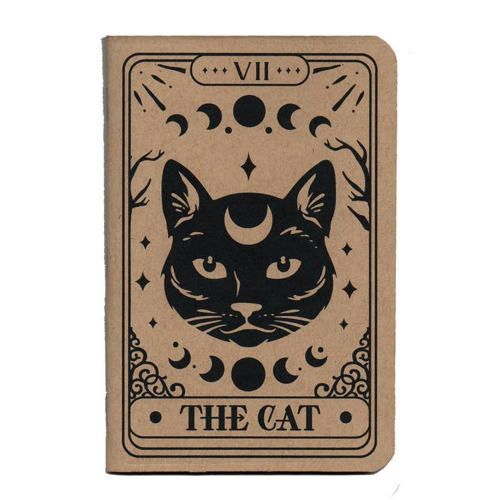 "The Cat" Tarot design 48 page small handmade notebook for wholesale by American Pigeon Co