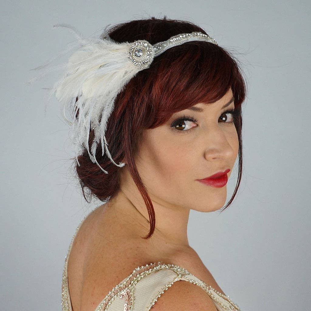 Zucker Feather Products - Wholesale Fashion Headband - Women's - Elegant Feather Headband w/Rhinestone Accent4