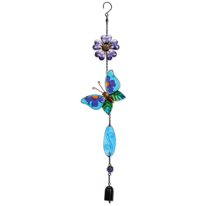 Sunset Vista Designs - Vente Attrape-soleil - Carillon de jardin suspendu en verre Butterfly - 91744