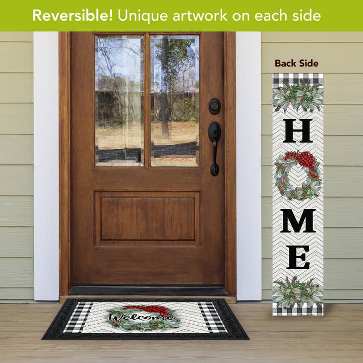 Briarwood Lane - Wholesale Outdoor Ornament/Decor - Pumpkins Wreath Pine Reversible Porch Leaner3