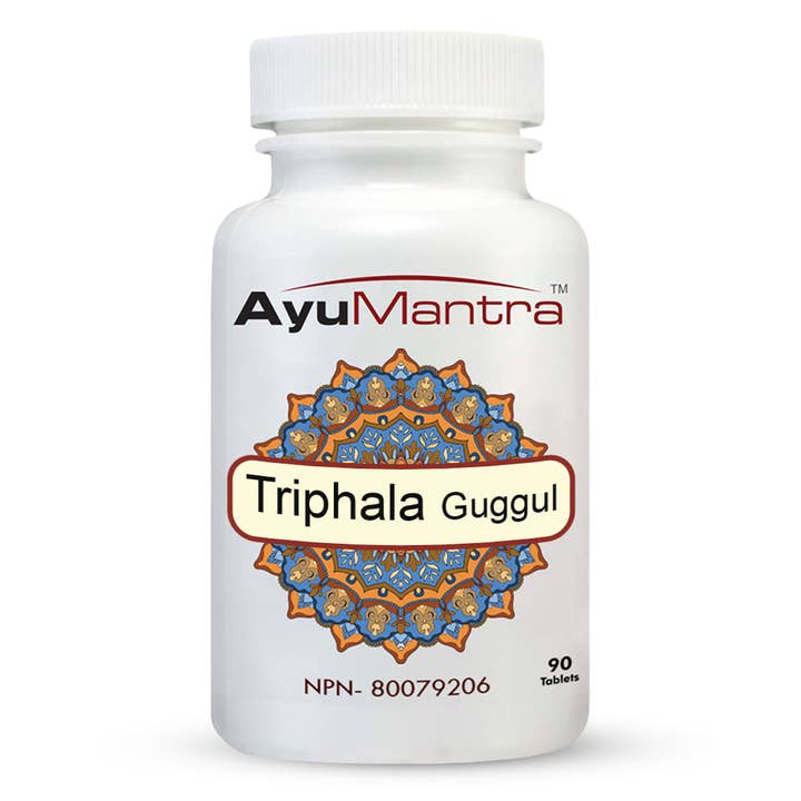 Comprimés de Triphala Guggul (également connus sous le nom de Trifla) - 90 Comprimés pour la vente par AyuMantra