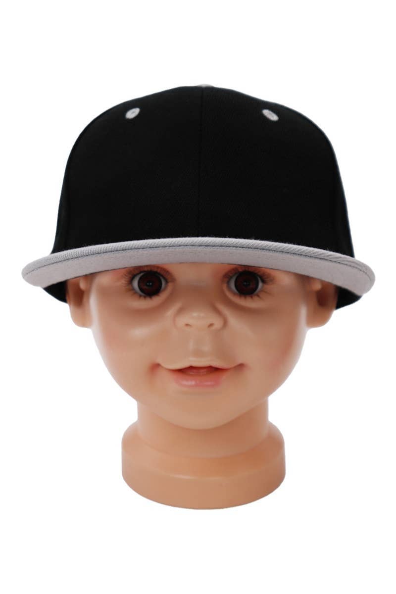 Cap Zone - Wholesale Baseball Cap - Kids - Kids Solid Twill Snap Back Flat Bill Cap4