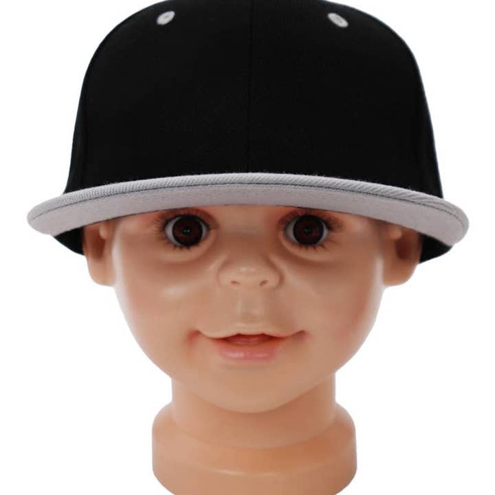 Cap Zone - Wholesale Baseball Cap - Kids - Kids Solid Twill Snap Back Flat Bill Cap4
