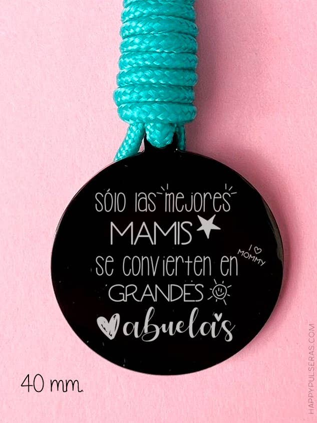 TITANIUM 40 mm nautical keyring in fresh colors with text. for wholesale by Happypulseras