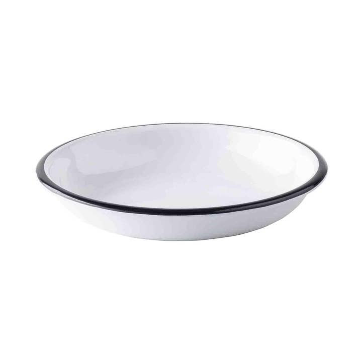 Canteen Collection 10 oz Melamine Bowl, White/Black for wholesale by TableCraft Products Company