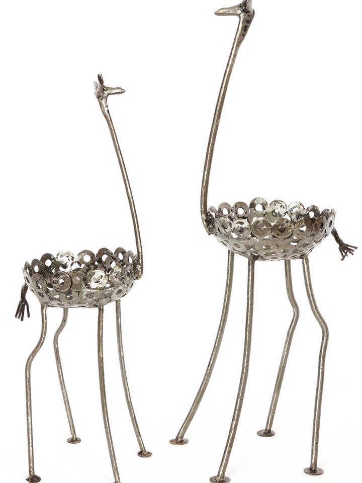 Small Recycled Metal Giraffe Planters for wholesale by Swahili | AFRICAN MODERN
