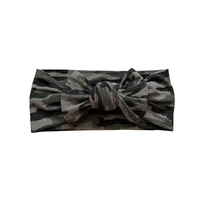 Cerchietto con fiocco mimetico per la vendita all'ingrosso da parte di Harp Angel Boutique