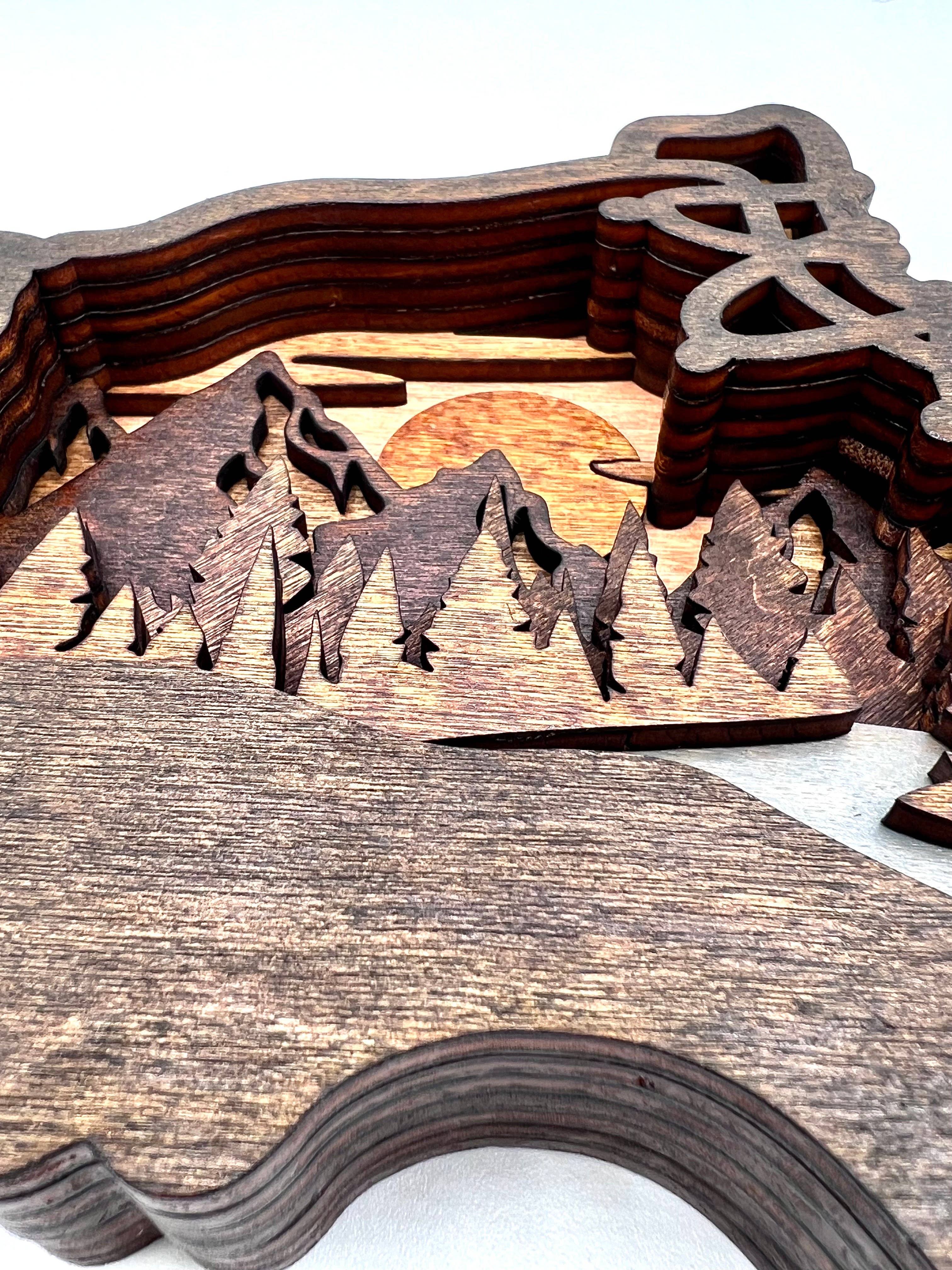 Lexo Creations - Wholesale Decorative Tabletop Object - Hiking Boot Multi-layered Wood5