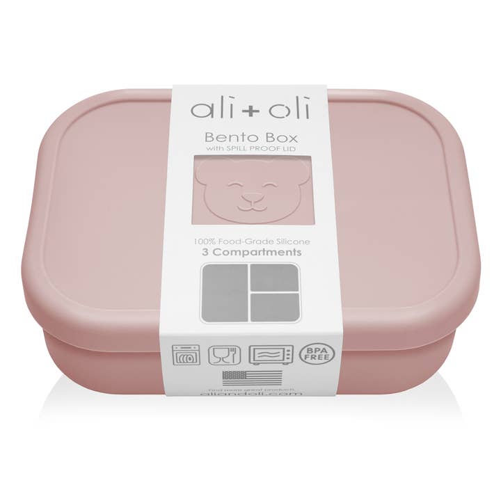 Ali+Oli - Wholesale Lunch Bag/Box - Kids - Ali+Oli Leakproof Silicone Bento Box (Rose) Back to School