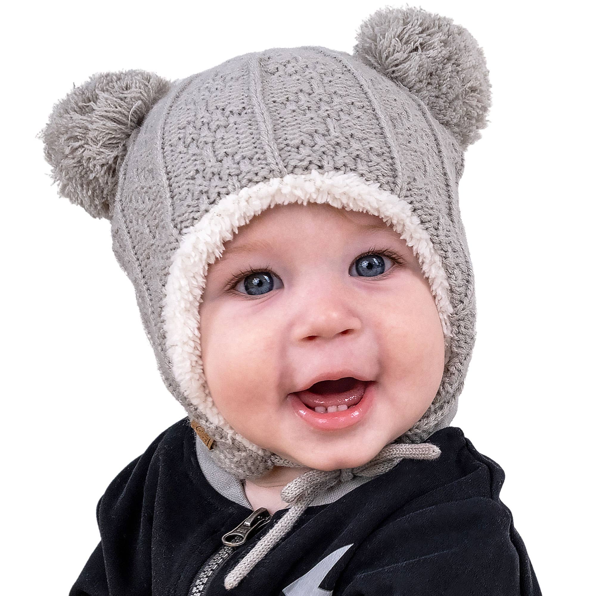 Jan & Jul - Vente Bonnet – enfant - Grey Bear | Bonnets en tricot1