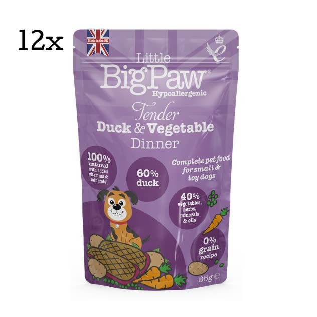 Tender Duck & Vegetable Dinner Pouches for wholesale by Little BigPaw