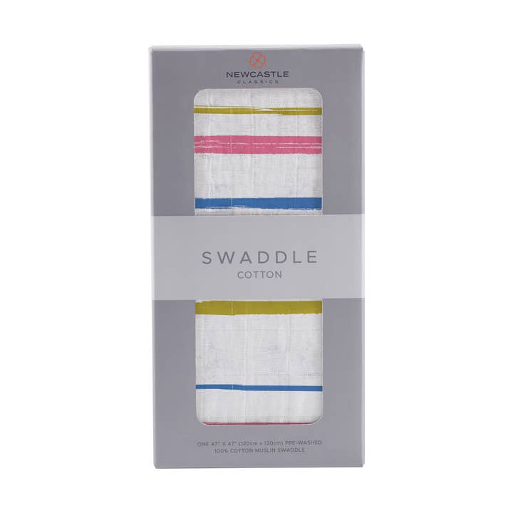 Newcastle Classics – wholesale Swaddle – Baby – Watercolor Stripe Cotton Swaddle0
