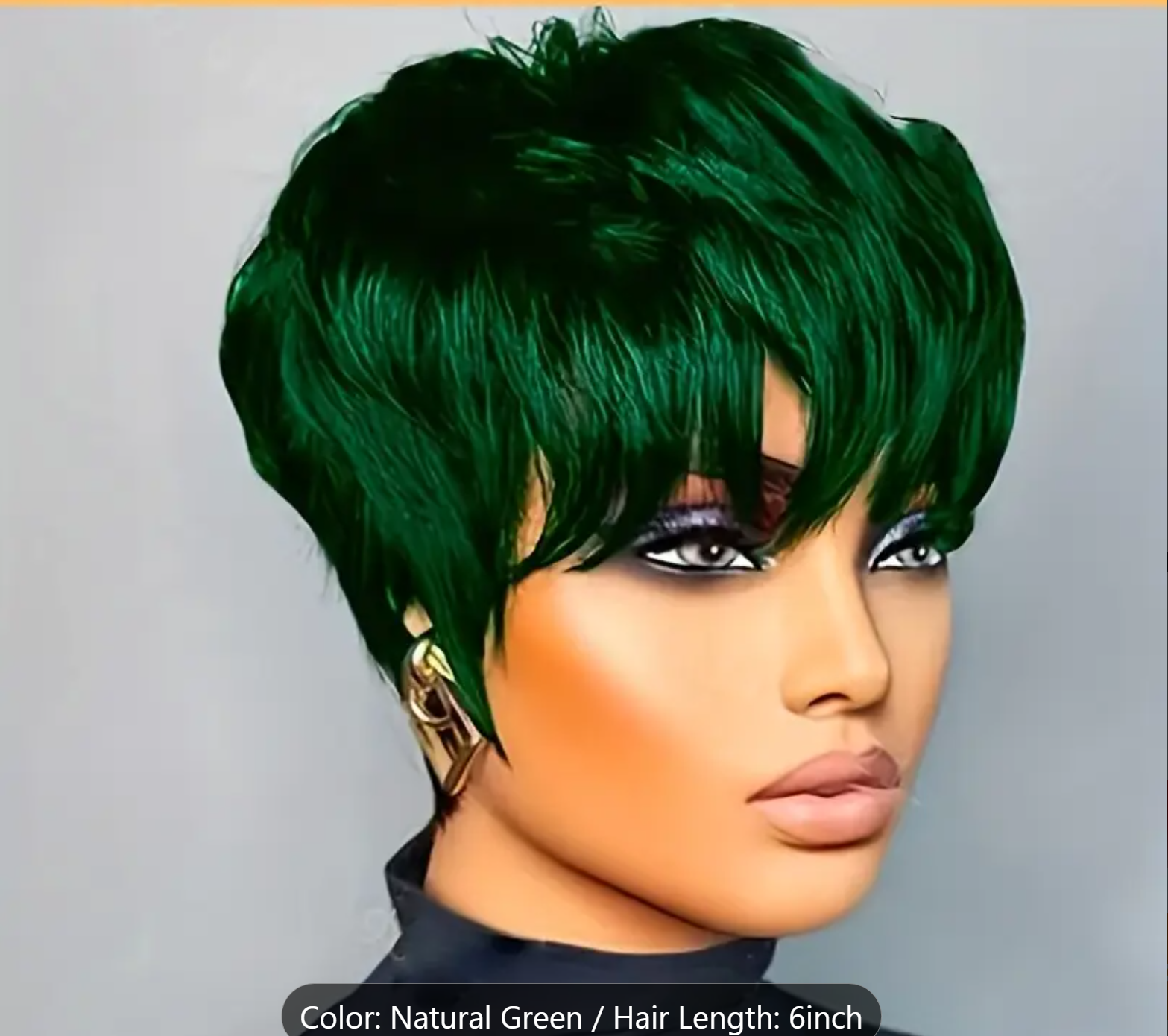 U-Got Beauty Hair & Supply Store - Wholesale Hair Extensions - Pixie Cut Wig, Vibrant Green Straight Human Hair with Bangs0