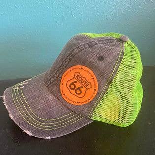 DK LaserWorx - Wholesale Trucker Hat - Unisex - Route 66 Ball Cap with Laser Engraved Leather Route 66 Patch3