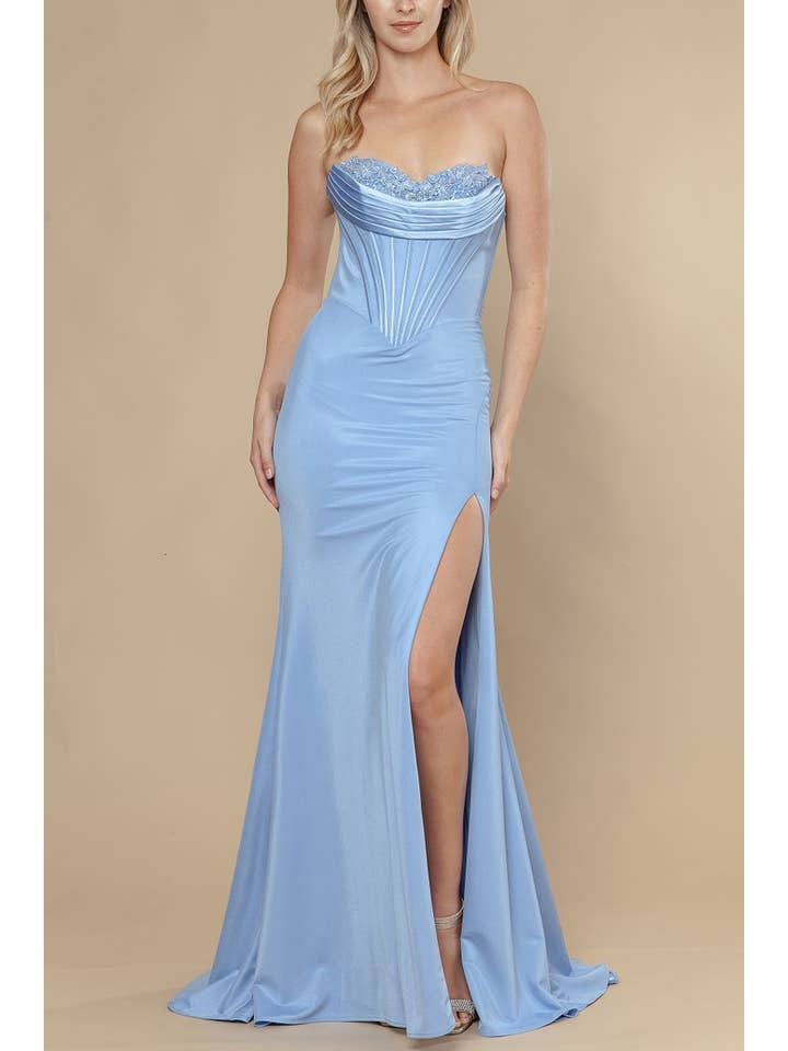PROM-Fitted Poly Span Satin for wholesale by FashionShowcase