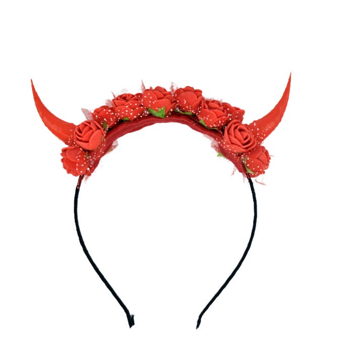 Demon Horns Headband - red for wholesale by Yumiland