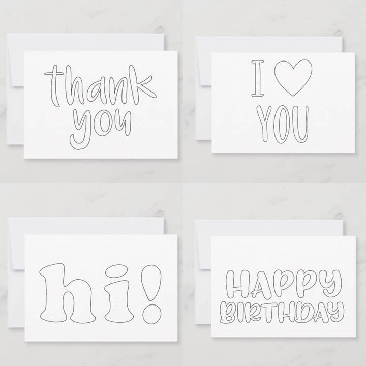 Everyday Color Your Own Card Set for wholesale by Ethel B Designs