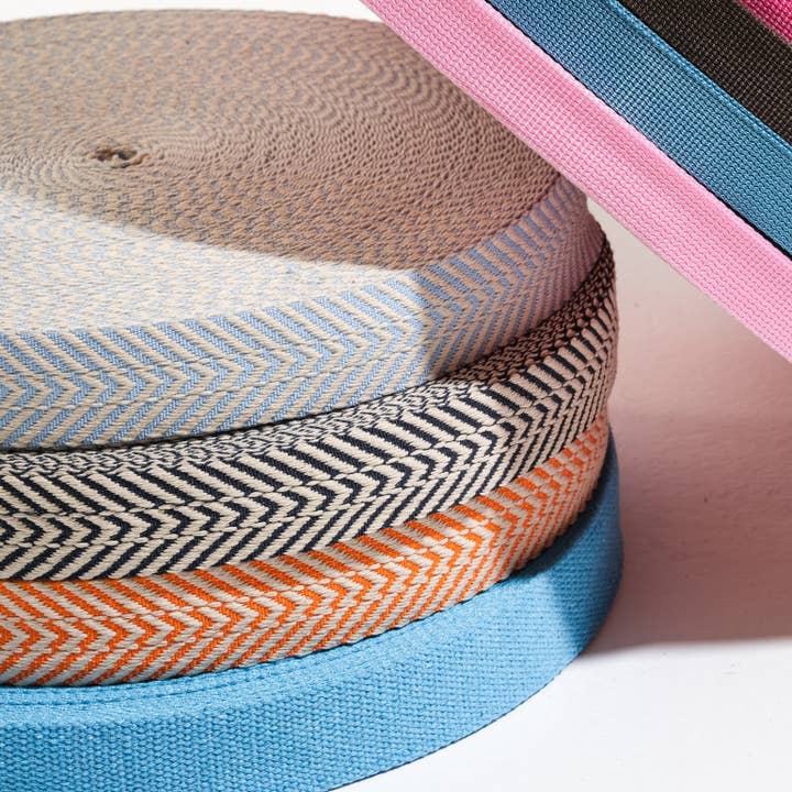 Dream Trimming Goods LLC - Wholesale Craft Supplies - 1.5 inch x50 yard Blue-Natural Cotton Webbing Strap for Bag7