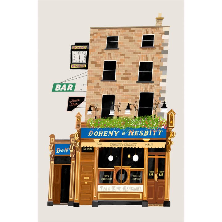 Doheny And Nesbitt Bar, Dublin, Irland, Kunstdruck für den Großhandel von Conor Langton Art