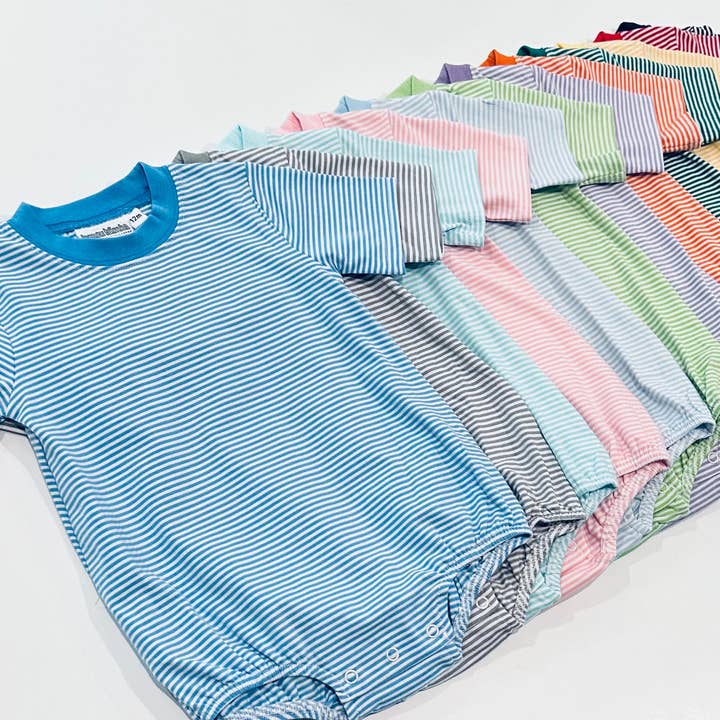 Knit Stripe Short Sleeve T-Shirt Bubble - BOLD Colors for wholesale by Bayou Blanks