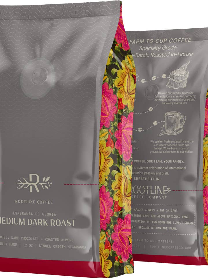 5 Pound Medium Dark Roast Coffee for wholesale by Rootline Coffee Co.