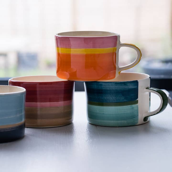 Contemporary Handmade Mug Tri Colour for wholesale by Musango