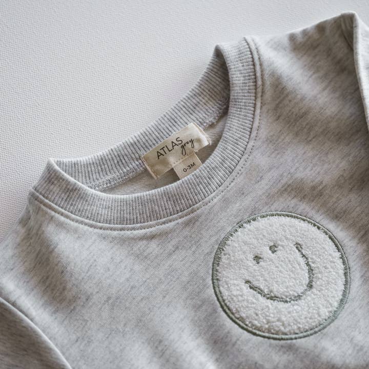 Smiley Crewneck 2.0 for wholesale by Atlas Grey