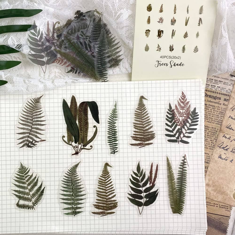 Magnifique Hearts - Vendita all'ingrosso Adesivo - 40 adesivi botanici - Funghi/Piante in PET impermeabile7