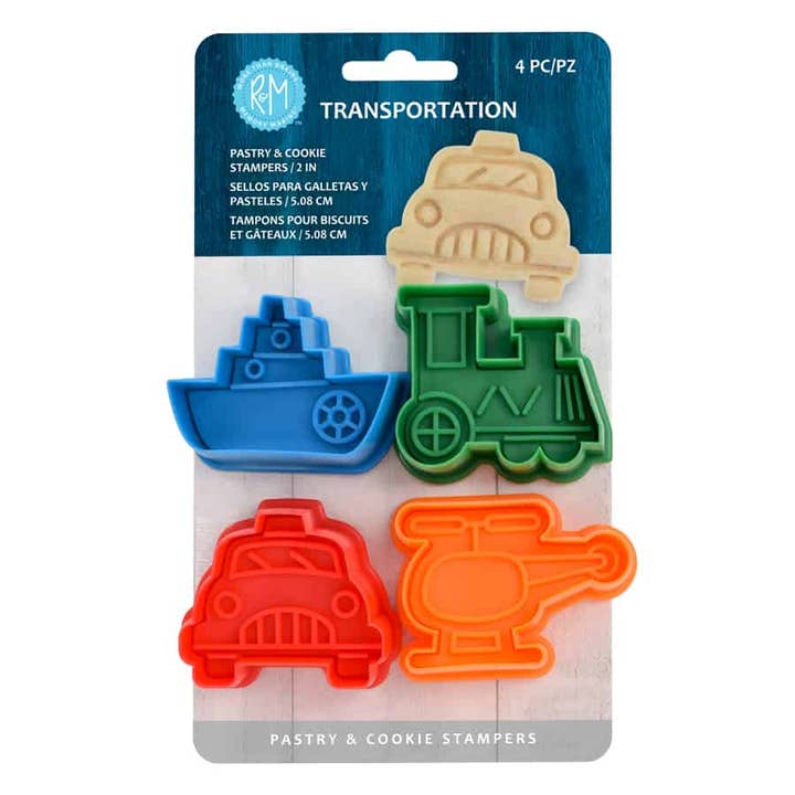 Transportation Pastry & Cookie Stampers Set /4 for wholesale by R&M International