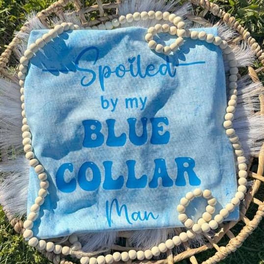 Blue collar Tee for wholesale by Sweet Grace Boutique