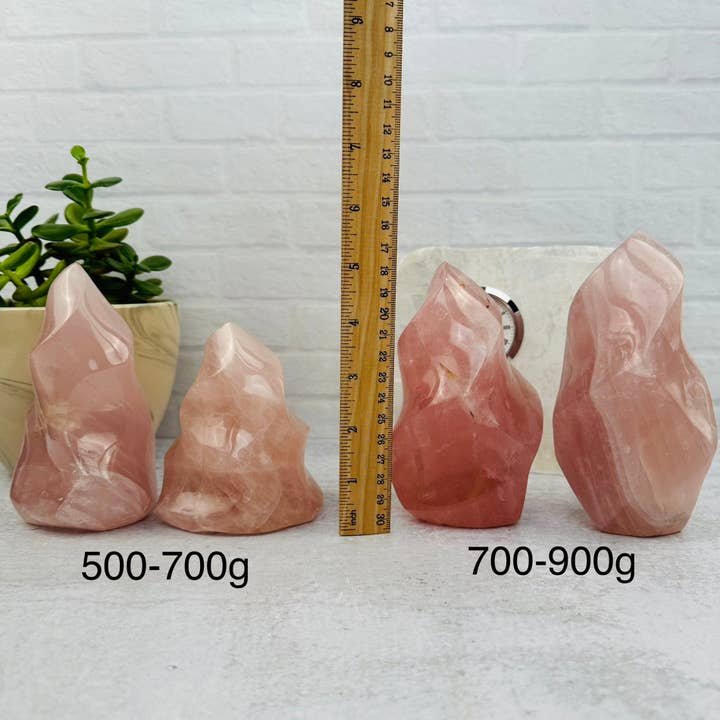 Rock Paradise - Wholesale Spiritual Stone/Crystal - Rose Quartz Crystal Flame Tower - By Weight