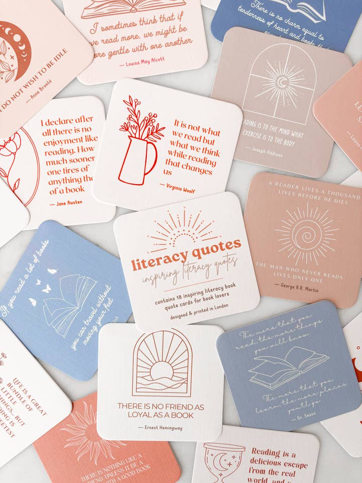 Carte di Affermazione con Citazioni Ispiratrici sulla Alfabetizzazione per la vendita all'ingrosso da parte di Fleurs on Sunday